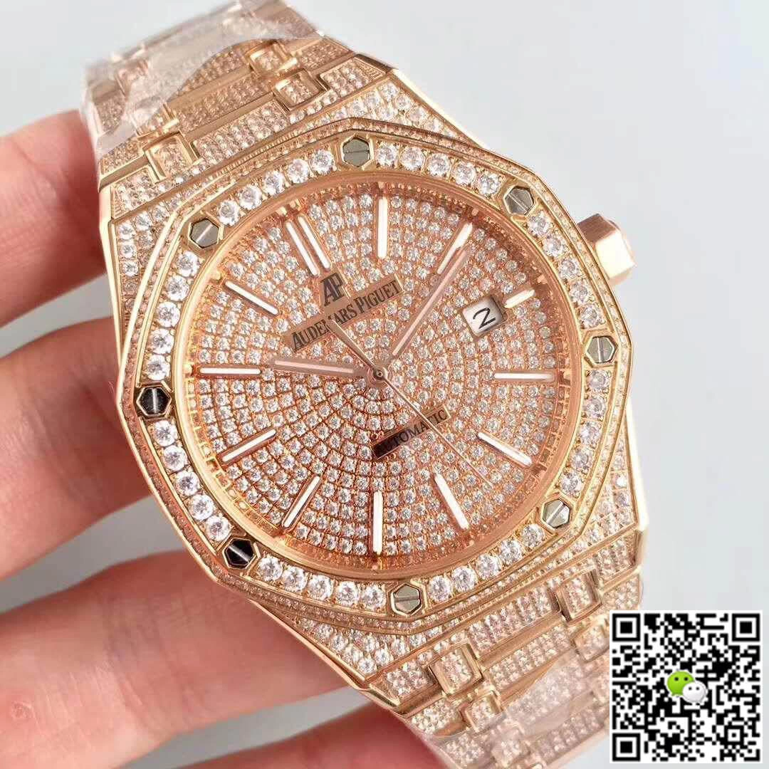 Audemars Piguet Royal Oak 67652OR.ZZ.1265OR.01 1:1 Best Edition Replica Watch Swiss ETA3120 Rose Gold Diamond